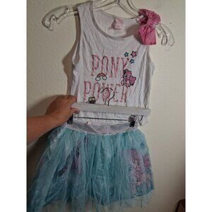 MLP My Little Pony 2 Piece Set Tank Top Skorts Girls Size Large 10/12 AF3